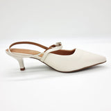 Vizzano 1122-881 Strappy Kitten Heel Pointy Toe Pump in Off White