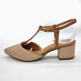 Vizzano 1220-363 Block Heel T-Bar Pump in Beige