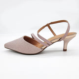 Vizzano 1122-884 Strappy Kitten Heel Pointy Toe Pump in Rose Gold