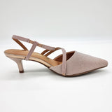 Vizzano 1122-884 Strappy Kitten Heel Pointy Toe Pump in Rose Gold