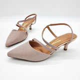 Vizzano 1122-884 Strappy Kitten Heel Pointy Toe Pump in Rose Gold