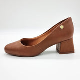 Vizzano 1423-100 Block Heel Round Toe Pump in Caramel Napa