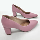 Beira Rio 4241-200 Pointy Toe Block Heel Pump in Rose Napa