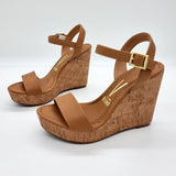 Vizzano 6283-2000 Wedge Sandal in Camel Napa