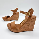 Vizzano 6283-2000 Wedge Sandal in Camel Napa