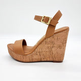 Vizzano 6283-2000 Wedge Sandal in Camel Napa