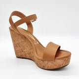 Vizzano 6283-2000 Wedge Sandal in Camel Napa