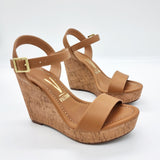 Vizzano 6283-2000 Wedge Sandal in Camel Napa