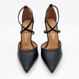 Vizzano 1421-102 Pointy Toe Ankle Strap Pump in Black