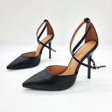 Vizzano 1421-102 Pointy Toe Ankle Strap Pump in Black