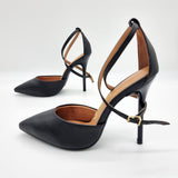 Vizzano 1421-102 Pointy Toe Ankle Strap Pump in Black