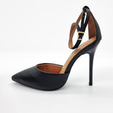 Vizzano 1421-102 Pointy Toe Ankle Strap Pump in Black