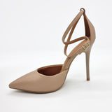 Vizzano 1421-102 Pointy Toe Ankle Strap Pump in Beige