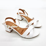 Vizzano 6291-927 Block Heel Sandal in White Patent