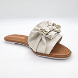 Moleca 5297-446 Ruffled Slip-on Sandal in Off White