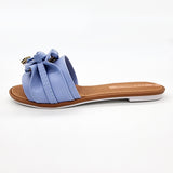 Moleca 5297-446 Ruffled Slip-on Sandal in Jeans