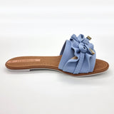 Moleca 5297-446 Ruffled Slip-on Sandal in Jeans