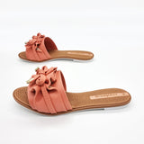 Moleca 5297-446 Ruffled Slip-on Sandal in Papaya