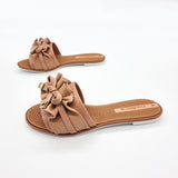 Moleca 5297-446 Ruffled Slip-on Sandal in Nude