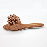 Moleca 5297-446 Ruffled Slip-on Sandal in Nude