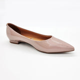 Vizzano 1206-200 Pointy Toe Flat in Taupe Patent