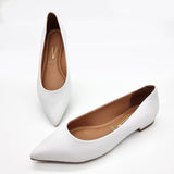 Vizzano 1206-200 Pointy Toe Flat in White Napa