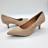 Vizzano 1122-828 Kitten Heel Pointy Toe Pump in Beige Napa