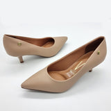 Vizzano 1122-828 Kitten Heel Pointy Toe Pump in Beige Napa