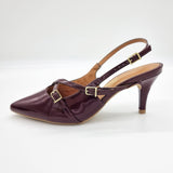 Vizzano 1185-1124 Pointy Toe Slingback Pump in Wine Patent