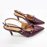 Vizzano 1185-1124 Pointy Toe Slingback Pump in Wine Patent