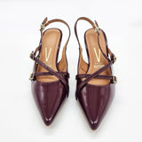 Vizzano 1185-1124 Pointy Toe Slingback Pump in Wine Patent