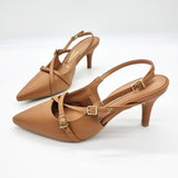 Vizzano 1185-1124 Pointy Toe Slingback Pump in Camel Napa