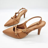 Vizzano 1185-1124 Pointy Toe Slingback Pump in Camel Napa