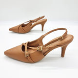 Vizzano 1185-1124 Pointy Toe Slingback Pump in Camel Napa