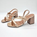 Beira Rio 8436-229 Block Heel Sandal in Rose Gold