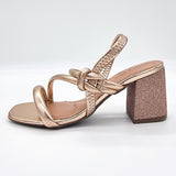 Beira Rio 8436-229 Block Heel Sandal in Rose Gold