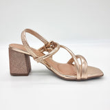 Beira Rio 8436-229 Block Heel Sandal in Rose Gold