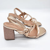 Beira Rio 8436-229 Block Heel Sandal in Rose Gold