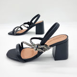 Beira Rio 8436-229 Block Heel Sandal in Black