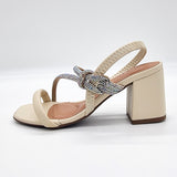 Beira Rio 8436-229 Block Heel Sandal in Cream