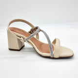 Beira Rio 8436-229 Block Heel Sandal in Cream