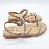 Beira Rio 8513-100 Round Toe Flat Sandal in Nude