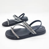 Beira Rio 8513-100 Round Toe Flat Sandal in Black