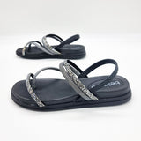 Beira Rio 8513-100 Round Toe Flat Sandal in Black