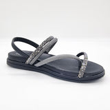 Beira Rio 8513-100 Round Toe Flat Sandal in Black