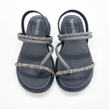 Beira Rio 8513-100 Round Toe Flat Sandal in Black