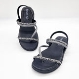 Beira Rio 8513-100 Round Toe Flat Sandal in Black