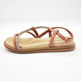 Beira Rio 8513-106 Round Toe Strappy Flat Sandal in Nude