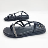 Beira Rio 8513-106 Round Toe Strappy Flat Sandal in Black