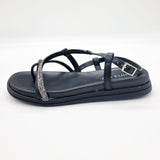 Beira Rio 8513-106 Round Toe Strappy Flat Sandal in Black